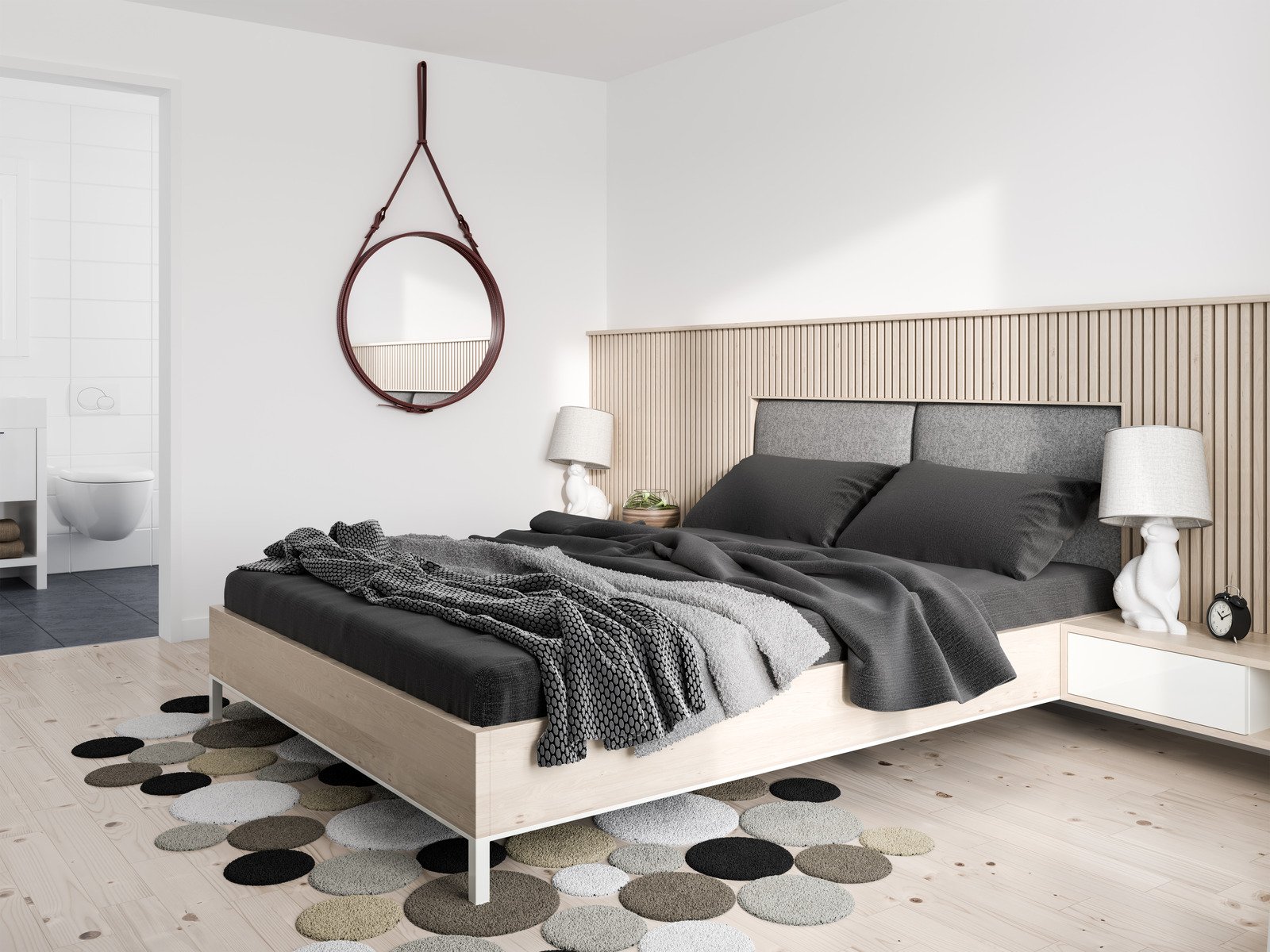 minimalistyczny design łóżka